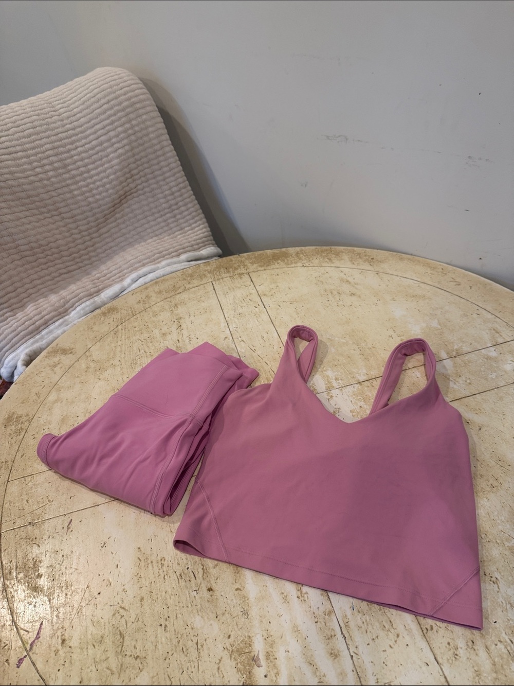 lululemon athletica Pink V-Neck Sports Bralette and Leggings Set
